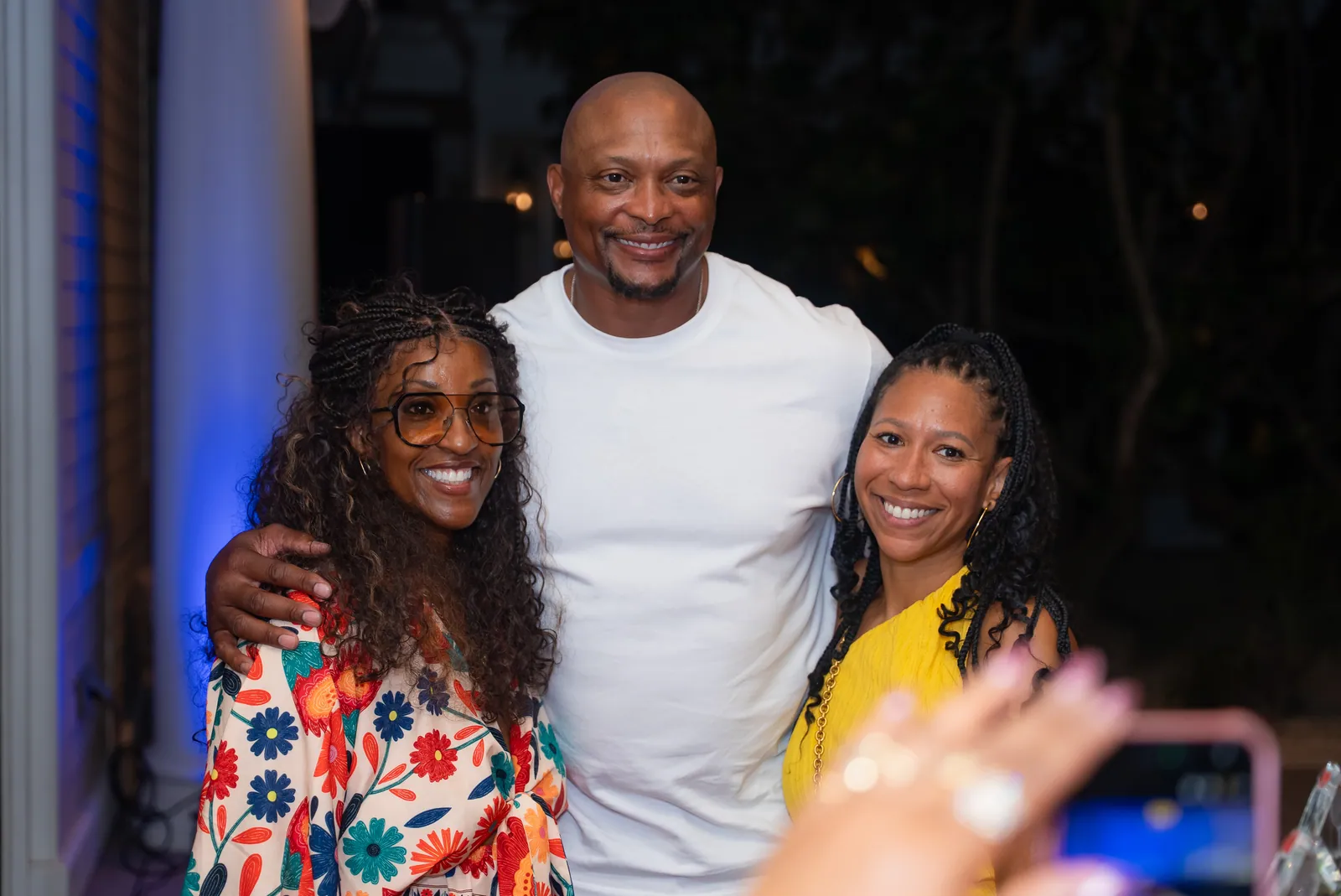 Eddie George with guests at the Celebrity Golf Classic evening reception, Baha Mar, Nassau