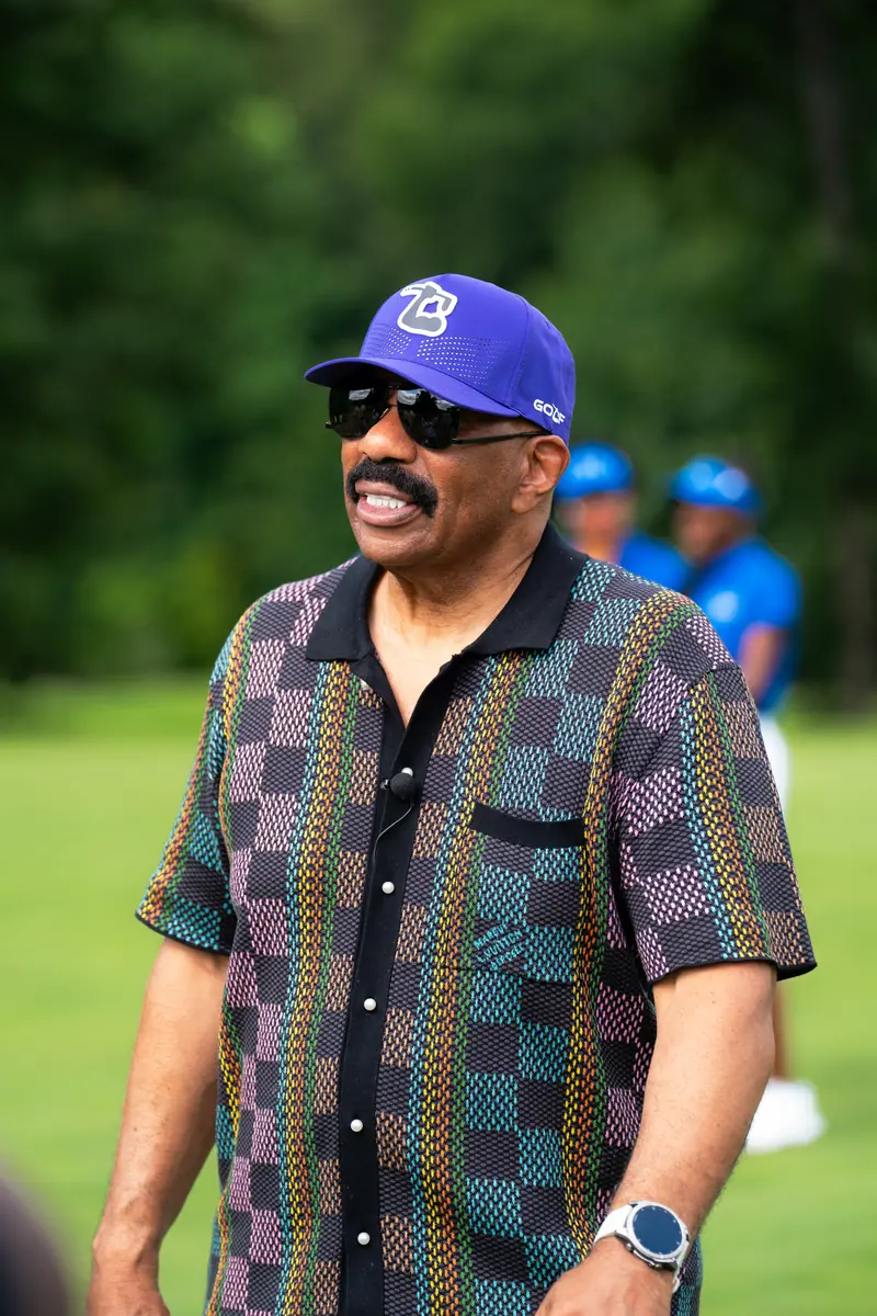 Steve Harvey on the course at his charity golf tournament